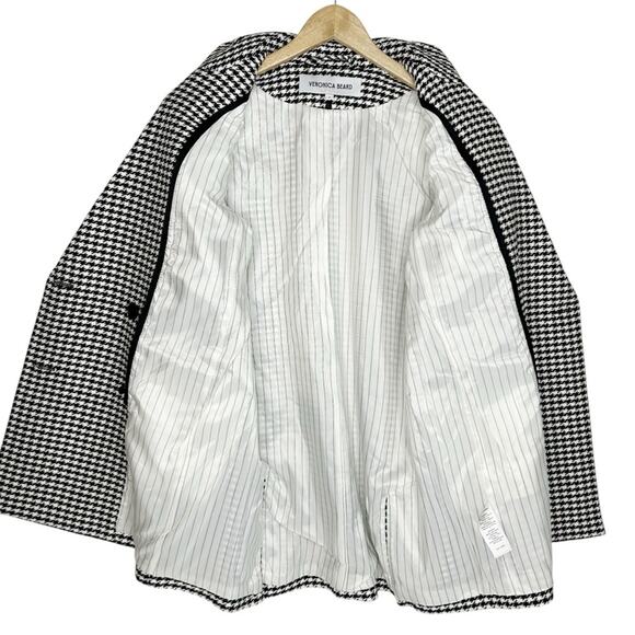 VERONICA BEARD Hutchinson Houndstooth Oversized Belted Dickey Blazer - Picture 5 of 8